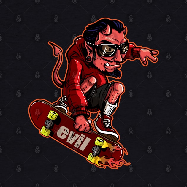 Devil Skateboarder by TambuStore